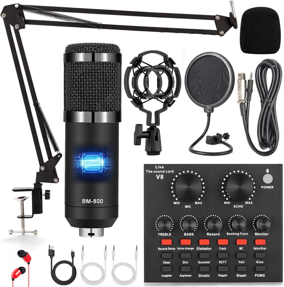 Podcast Equipment Bundle, Audio Interface with Voice Changer and BM800 Condenser - Image 1 of 4