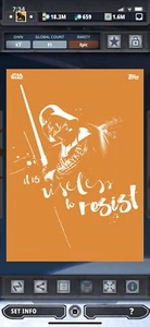 Topps Star Wars Digital Card Trader Orange Action Accents 2 Darth Vader Insert - Picture 1 of 1