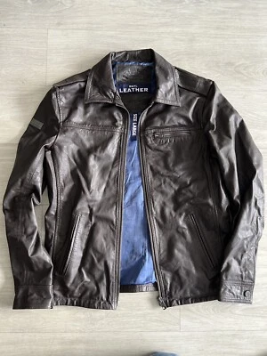 Superdry | HERO BENJAMIN | Leather Jacket Dark Brown Large Excellent Condition - Image 1 of 4