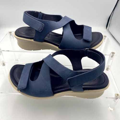 Ecco Felicia sandali donna US 4 4 5 con cinturino in pelle blu cinturino regolabile
