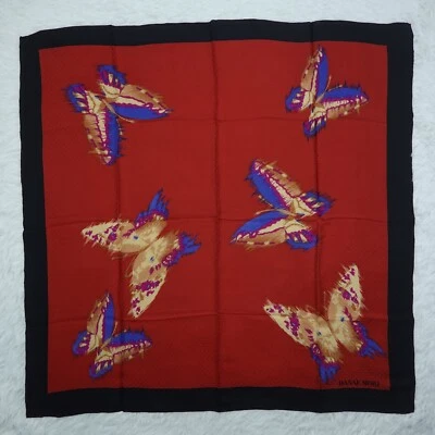 Bufanda de seda mariposa jacquard rojo HANAE MORI 34" X 33,5" P230 Foto 1 de 4