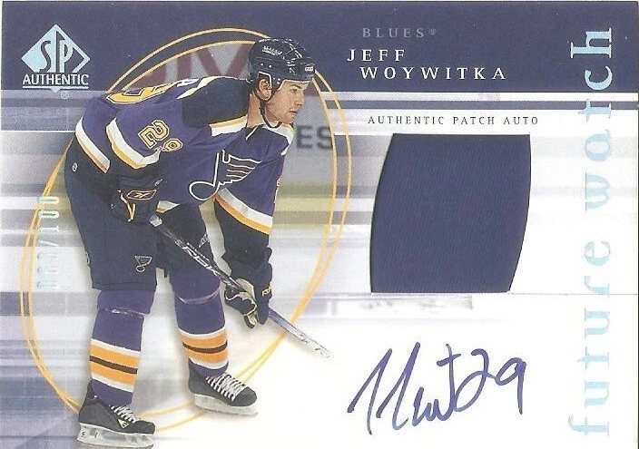 2005-06 JEFF WOYWITKA SP AUTHENTIC FUTURE WATCH AUTO PATCH /100  # 187 - Image 1 of 1