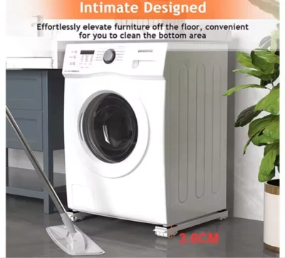 BES Supporto Lavatrice Base Mobile Con Ruote 43x69cm Carrello Regolabile Nuovo