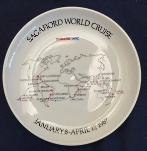 Cunard - Sagafjord  World Cruise Commemorative Plate, January 8-April 17 1987 - Picture 1 of 5