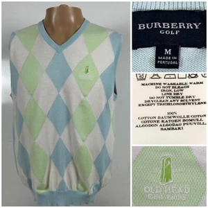 burberry Golf Men’s Vest Size Medium OLD HEAD GOLF 100% Cotton Multicolor VGC - Picture 1 of 12