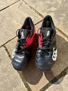 Canterbury Phoenix Raze SG Black and Red Juniors Rugby Football Boots UK Size 3 - Picture 1 of 9