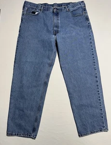 Pantalones de mezclilla vintage Levi’s 550 calce relajado para hombre 44x32 azul pierna cónica lengüeta roja - Imagen 1 de 7