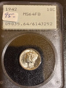 1942 Mercury Dime Old Rattler Holder Pcgs Ms 64FB Ogh Perfect Condition Holder - Picture 1 of 2