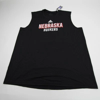 Camisa sin mangas Adidas Nebraska Cornhuskers negra para hombre nueva Foto 1 de 4