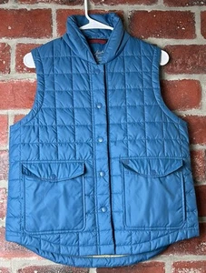Woolrich Blue Quilted Primaloft Button Front Vest Womens Size Medium - Picture 1 of 11
