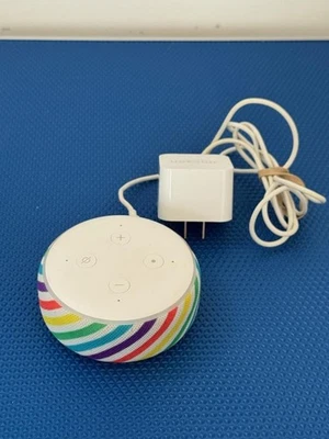 Amazon Echo Dot (3rd Generation) Smart Speaker Alexa Kids Edition Rainbow White - Image 1 of 4
