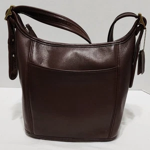 Vintage Coach Umhängetasche Bucket Bag braun Leder 9816 verstellbarer Riemen - Bild 1 von 18