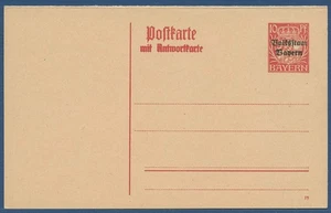 Bayern 1919 Volksstaat Postkarte mit Antwort P 106 ungebraucht (X40972) - Bild 1 von 1