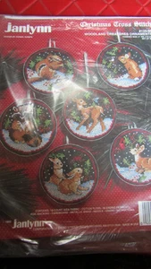 WEIHNACHTEN Vintage 6 WALDTIERE BAUMSCHMUCK Kreuzstich Bausatz - 1990er - Bild 1 von 2
