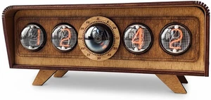 Handmade Nixie Tube Clock IN-4 - Made in Ukraine - Vintage Retro Table Clock - W - Picture 1 of 12