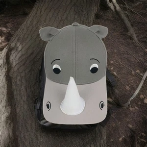 San Diego Zoo Rhino Hat Kids 100% Cotton Gray Animal Cap 3D Horn Ears Safari... - Picture 1 of 14