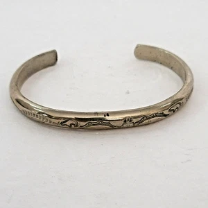 VTG Calvin Peterson Navajo Storyteller Bear Cuff Bracelet Sterling Signed 22g - Picture 1 of 21