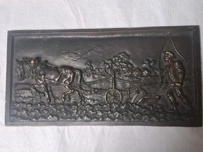 LE LABOUREUR. Ancienne Plaque Bas Relief En Bronze SIGNÉ  N. ROLLE - Photo 1/4