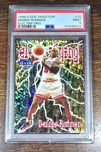 1998-99 Fleer Tradition - Electrifying Dennis Rodman #10 Graded PSA 9 Mint Card - Bild 1 von 2