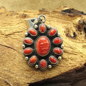 Vintage Sterling Silver Spiny Oyster Cluster Pendant - Picture 1 of 4