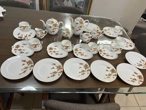 Vintage Koshida Eierschale Tee Mittagessen Teller Set 30 Teile Neuwertig Versteckte Geisha - Bild 1 von 24