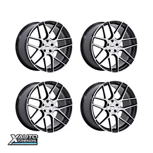 TSW TW002 Lasarthe Gloss Black Machined 18X9.5 5X120 40mm (Set of 4) - Picture 1 of 1