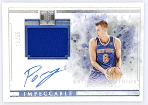 KRISTAPS PORZINGIS 2018-19 Impeccable #EV-KPZ Elegance JERSEY PATCH AUTO /25 - Picture 1 of 2