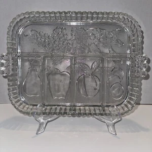 Vintage Indiana Glass Divided 5 Part Serving Relish Tray/Fruit Platter - Picture 1 of 3