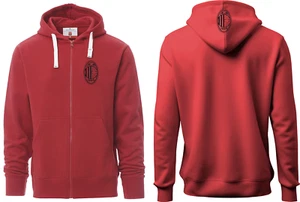FELPA MILAN FOOTBALL CRICKET FULL ZIP CAPPUCCIO HOODIES SOCCER TEAM ITALIA LOGO - Picture 1 of 9