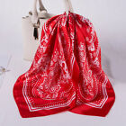 Women Printing Imitation Silk Scarf Hijab Square Head Neck Wrap Scarves Shawl .