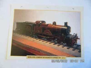 CARTE FICHE TRAIN MIDLAND COMPOUND BASSETT LOWKE EN 3 1/2 1904 - Imagen 1 de 1