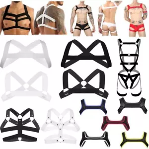 Costume Uomo Halter Body Petto Imbracatura Cintura Regolabile con O-ring Clubwear - Foto 1 di 150