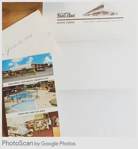 Davis Bros. Motor Lodges Letterhead Envelope Postcard Motel Hotel South vintage - Picture 1 of 7