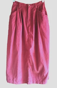 Falda De Colección Eddie Bauer Pana Talla 8 Rosa Caliente Midi Pradera Preppy Modesta - Imagen 1 de 5