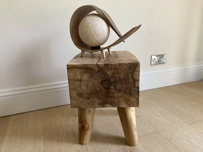 Solid Wood Table Hand Carved Teak Root Stool End Side Lamp Table Home Garden  - Image 1 of 4