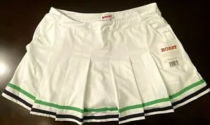 BOAST WOMENS XL Waist 16" Length 14" White Striped Tennis Skirt Skort Pleated - Picture 1 of 8