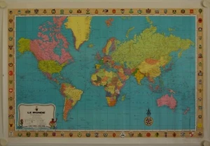 Affiche Carte Taride LE MONDE 1981 George Philip & Son, Ltd - 98x68 cm - Imagen 1 de 2