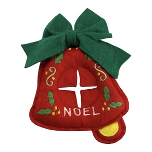 Vintage Weihnachten Filz bestickt Stofftier Plüsch Urlaub Türknauf Abdeckung Aufhänger - Bild 1 von 4