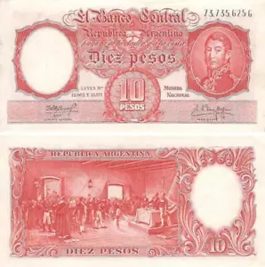 Argentina 10 pesos 1959-1962 AU-UNC (P270) - Picture 1 of 1