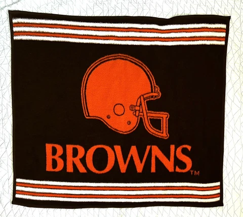 VTG Cleveland Browns Biederlack 46” x 53” Throw Blanket Cover