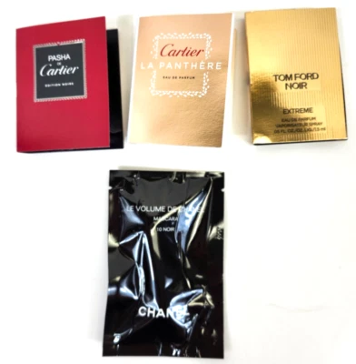 Lot of 4 Chanel Cartier Tom Ford Noir Perfume Samples Lot Collection For Women - Image 1 of 3