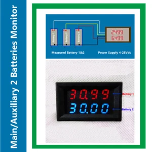 Dual Battery Monitor Volt Meter 200V for Redarc ARB CTek Projecta RV Auto Car - Picture 1 of 3