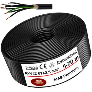 5-70m Erdkabel Starkstromkabel NYY-JZ 7x2,5 mm² Elektrokabel - Bild 1 von 9