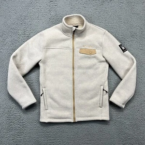 Spyder Steller Full Zip Fleece Jacket Mens Small Beige Knit Sherpa Lined Outdoor - Picture 1 of 17