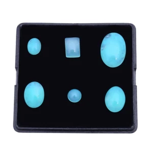 21.5 Cts Natural Green Chrysoprase Cabochons 6 Pieces Smooth Polished Gemstones - Picture 1 of 6