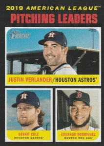 2019 AMERICAN LEAGUE PITCHING LEADERS - 2020 TOPPS HERITAGE SERIES CARD N0. 69 - Picture 1 of 2