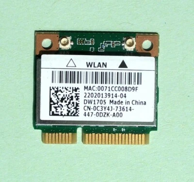 Dell Wireless DW1705 Wlan Model:QCWB335  WiFi 802.11b/g/n 0C3Y4J Bluetooth 4.0 - Bild 1 von 2