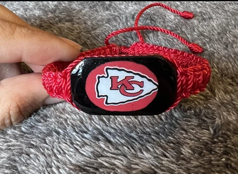 KANSAS CITY CHIEFS ADJUSTABLE INSPIRED HANDMADE FOOTBALL BRACELET Cover