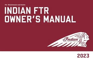 Guía de libro manual para propietarios indios 2023 Indian Motorcycle FTR Sport - Imagen 1 de 24