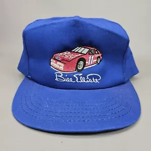 Vintage Bill Elliott Budweiser #11 Nascar Hat Adjustable Snapback Blue Made USA - Picture 1 of 13